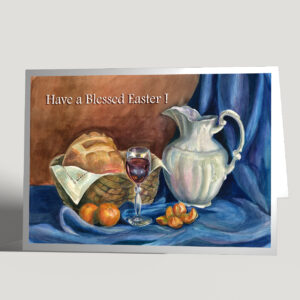 Blessed Easter Table original Handmade greeting card | Elena Movileanu Surreal Verve Saskatoon