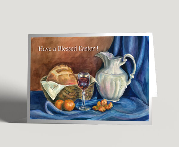 Blessed Easter Table original Handmade greeting card | Elena Movileanu Surreal Verve Saskatoon
