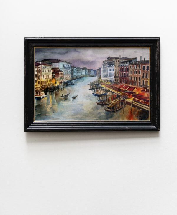 In-sight Venice is a watercolor painting of Venice city , Italy. Venice is a romantic city much beloved by Canadians.