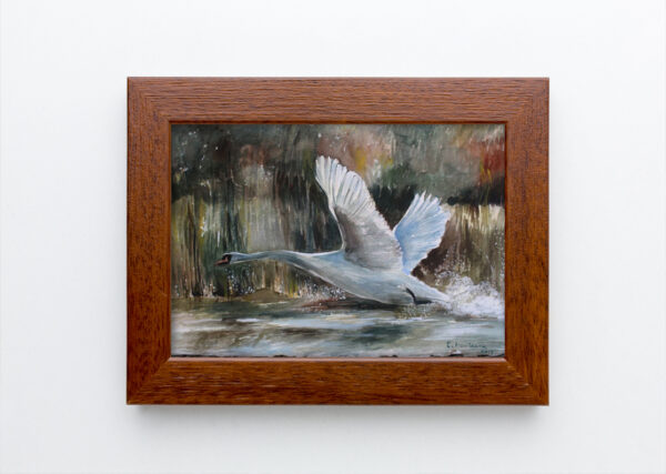 Greta's Farewell is a watercolor painting of a beautiful swan by SurrealVerve Saskatoon